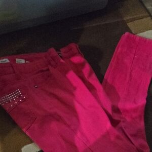 Vibrant Pink Straight Leg Jeans
